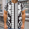 Mens Graphic T Shirt Geometric Printed Crew Neck Short Sleeve Casual Streetwear Fashion Tee Daily Outfit Top