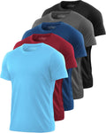 1/5 Pack Mesh Workout Shirts for Men Dry Fit Gym Quick Dry Athletic Short Sleeve Sports T-Shirt Moisture Wicking