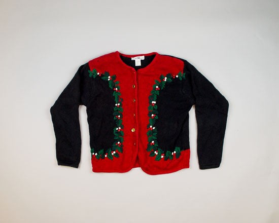 Holly Berry Leaves-Small Christmas Sweater