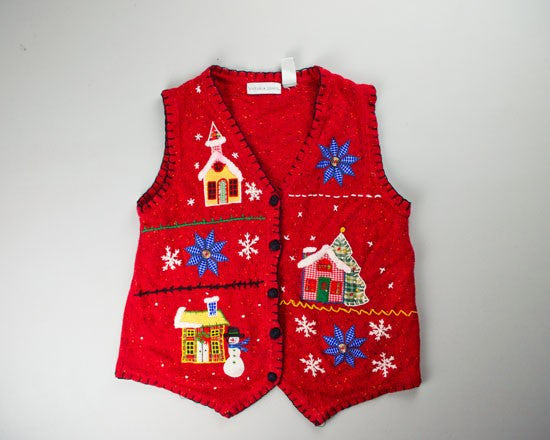 Winter Town-Small Christmas Sweater