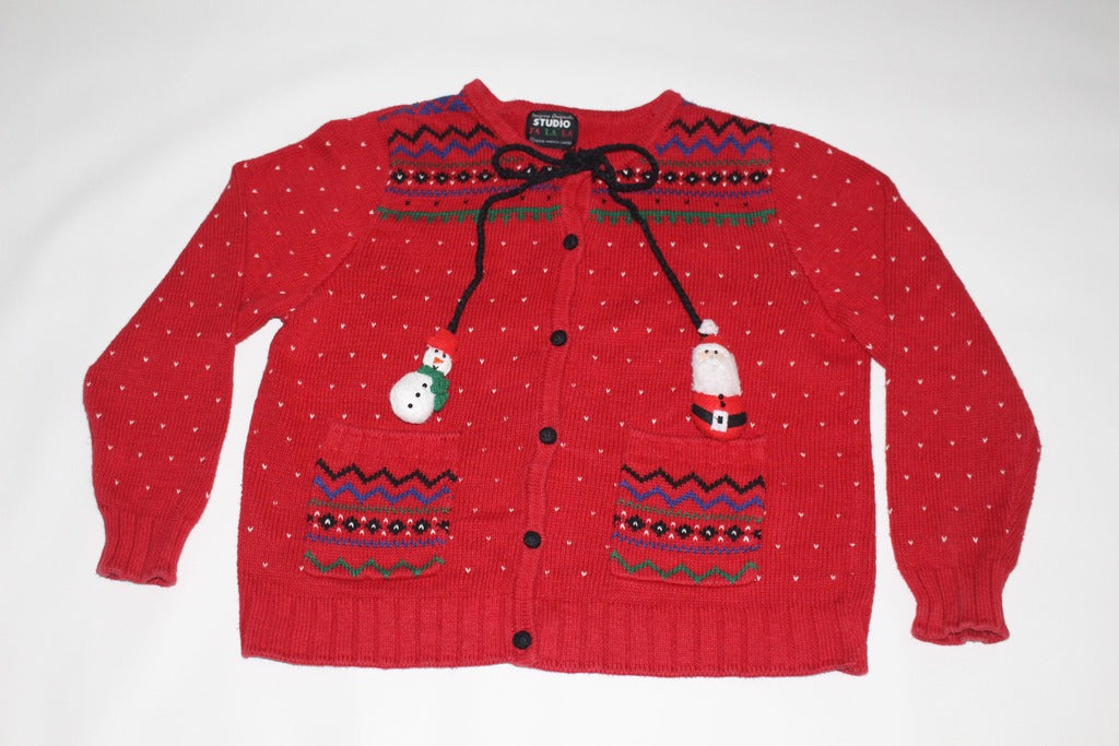 Pockets for holiday treasures! Small, Christmas sweater