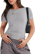 Women's Soft Short Sleeve T-Shirt, Crew Neck Top Slim Fit Basic Tee for Summer Casual Y2k Everyday Wear