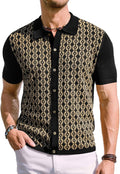 Men's Contrast 70s Vintage Polo Shirts Short Sleeve Knitwear