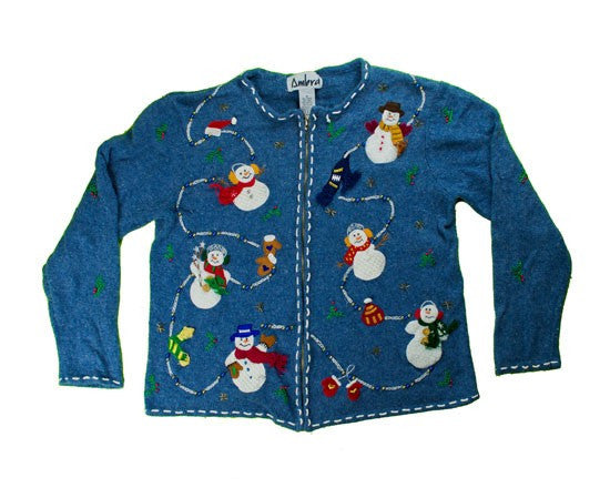 Snowmen Trail-Small Christmas Sweater