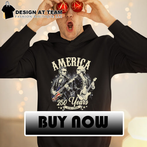 Abraham Lincoln and George Washington playing electric guitars America 250 Years shirt