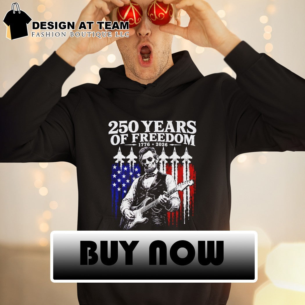 Abraham Lincoln playing electric guitar 4th of July USA 250th Anniversary shirt
