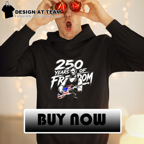 Abraham Lincoln playing guitar 250 Years of Freedom American flag shirt