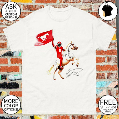 Adrian Greene Calgary Stampeders Football Greene Warhorse Charity flags signature shirt