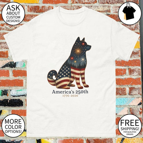Akita Dog Patriotism America’s 250th 1776-2026 American flag shirt