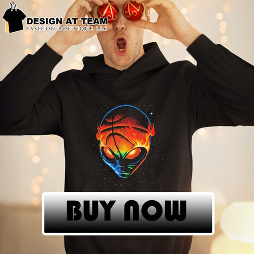 Alien San Antonio Spurs basketball head with fire flames in space vintage shirt