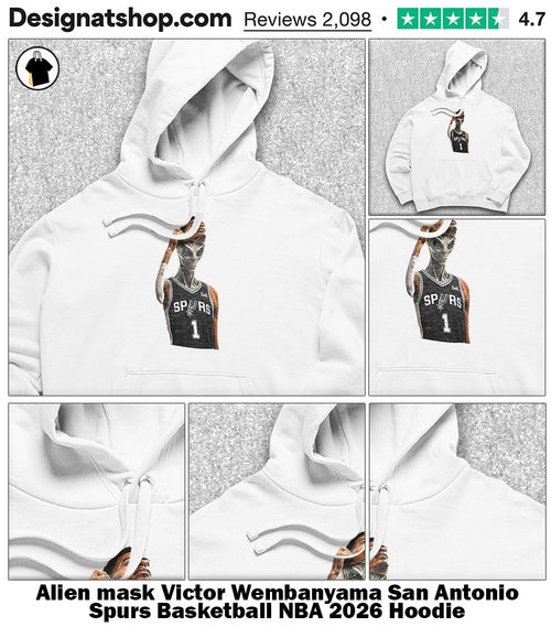 Alien mask Victor Wembanyama San Antonio Spurs Basketball NBA 2026 shirt