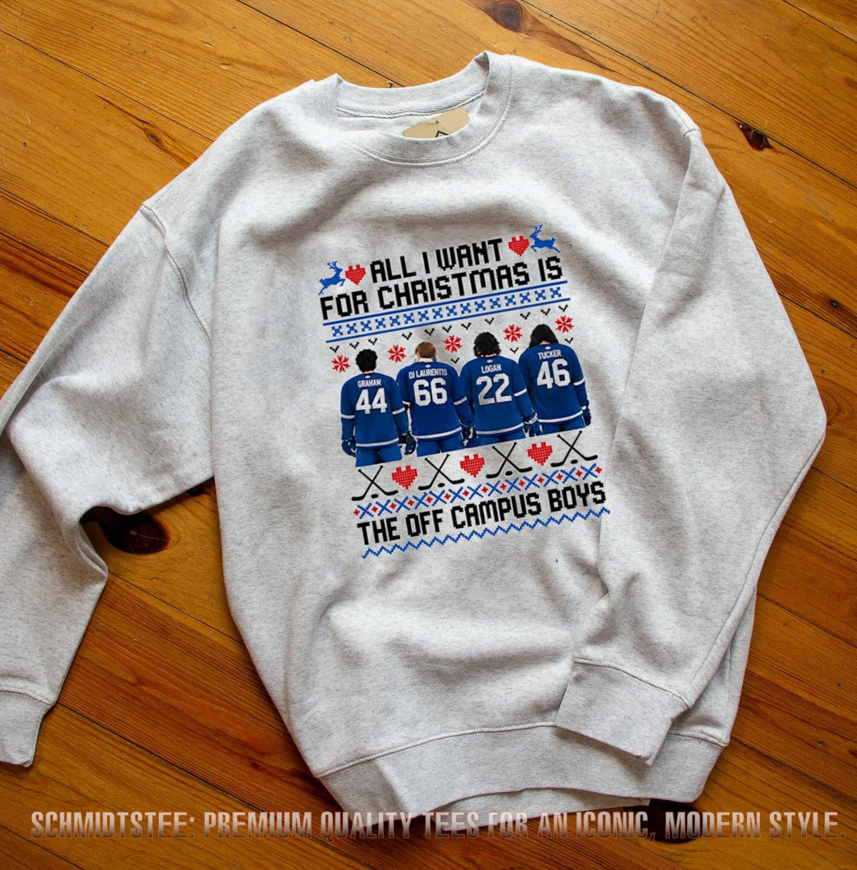 All I Want For Christmas Is The Off Campus Boys ugly shirt
