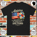 America 250 Years Flag Floral Celebrate 4th of July God shed his grace on thee since 1776 shirt