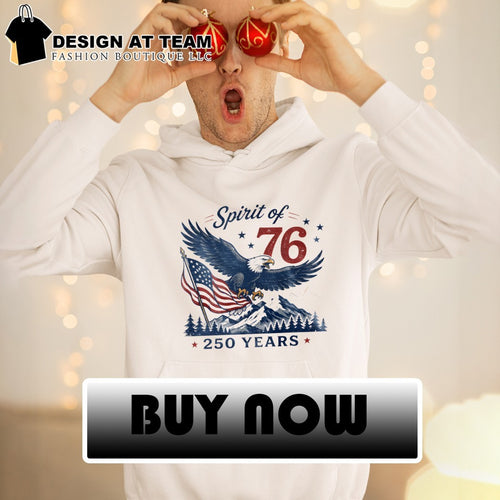 American Bald Eagle Mountain Flag Spirit of 76 250 Years 4th of July shirt