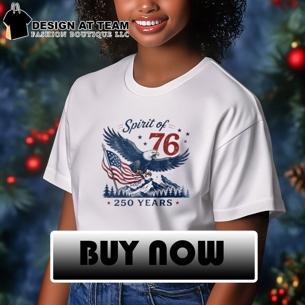 American Bald Eagle Mountain Flag Spirit of 76 250 Years 4th of July shirt
