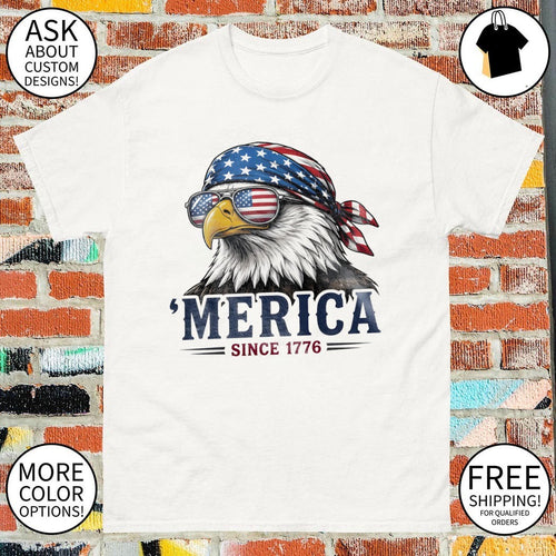 American Eagle Bandana Sunglasses Merica Since 1776 Patriotic 4th of July shirt