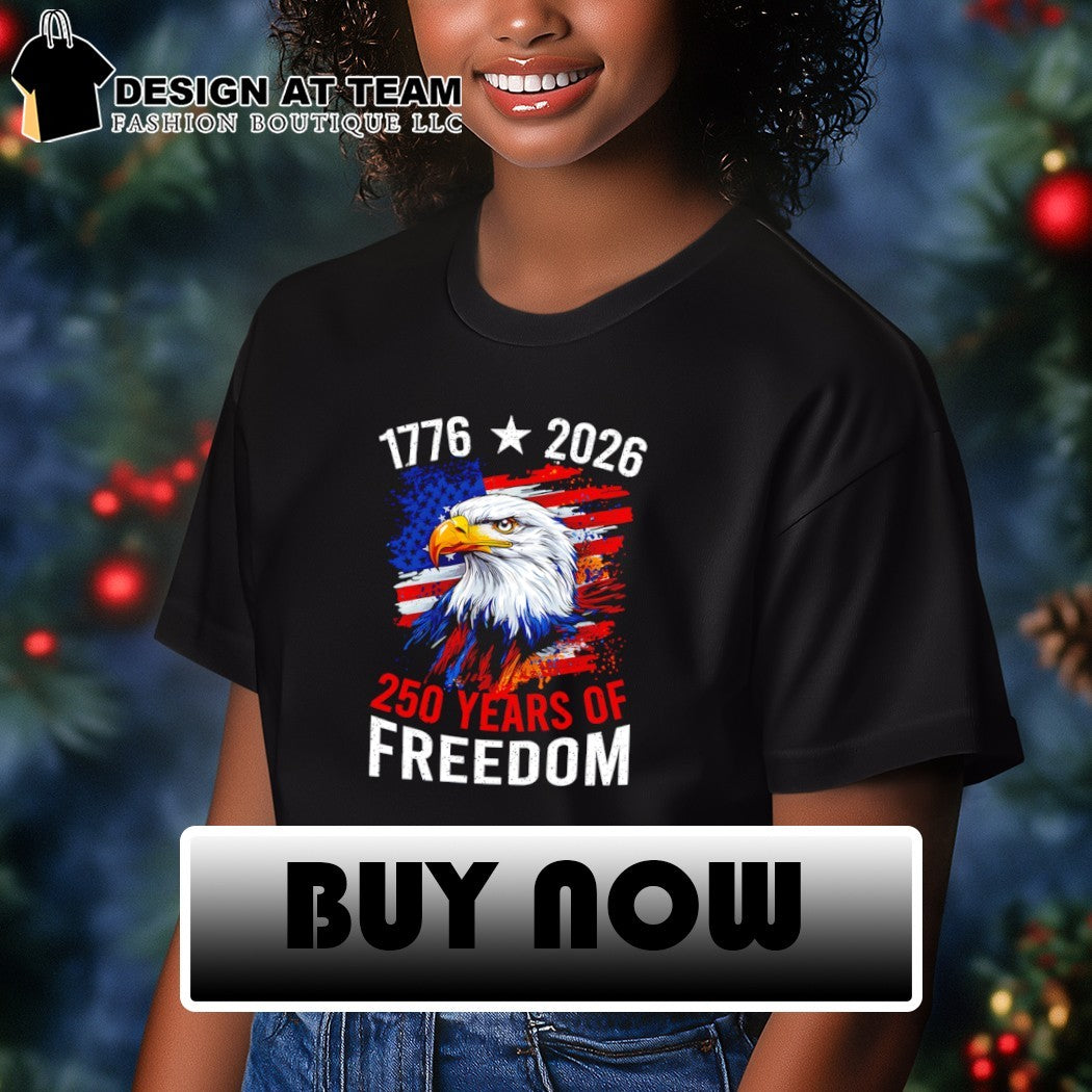 American Flag Distressed Splatter With Eagle 1776-2026 250 Years of Freedom shirt