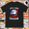 American Flag Distressed Splatter With Eagle 1776-2026 250 Years of Freedom shirt