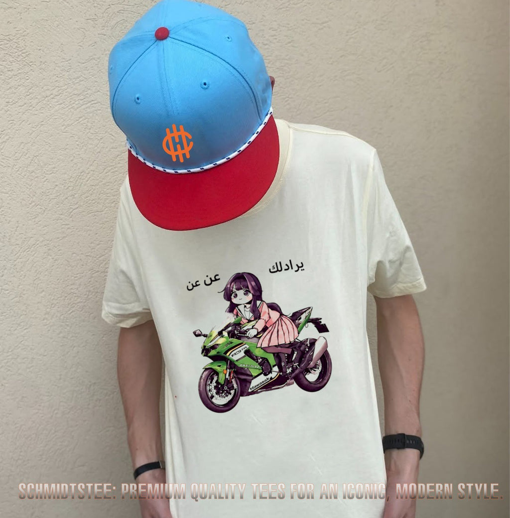 Anime Schoolgirl Kawasaki Sportbike Graphic Shirt