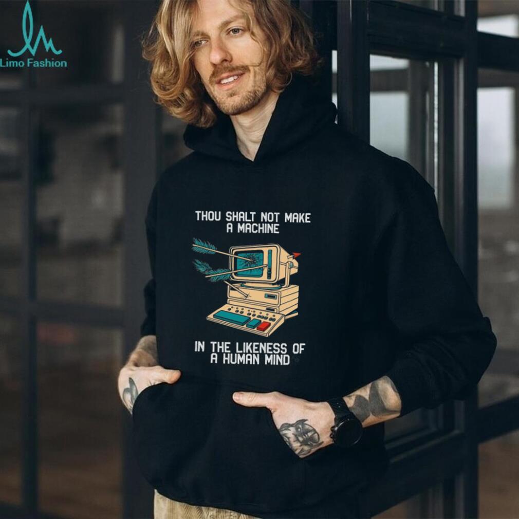 Anti AI Art Tech Human Mind Retro Computer Arrow Shirt