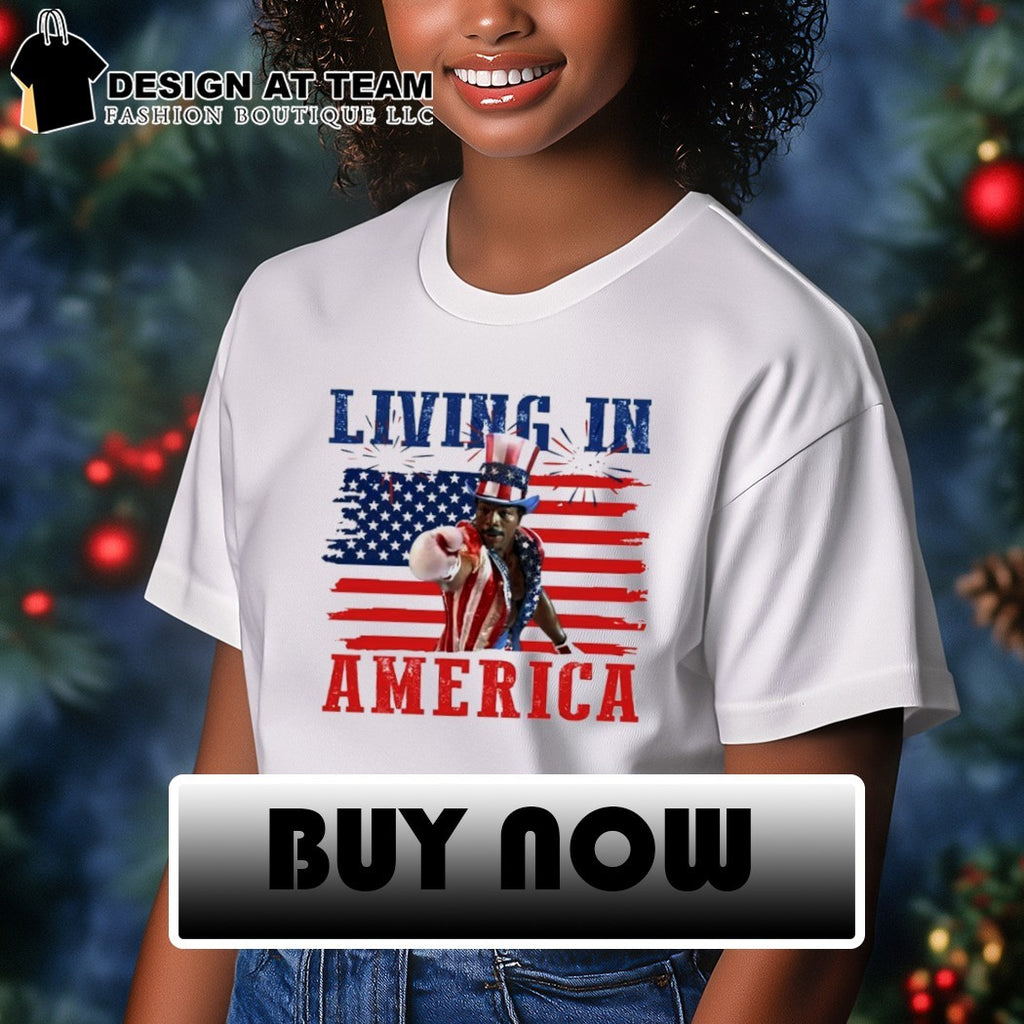 Apollo Creed Living In America retro USA 4th Of July shirt