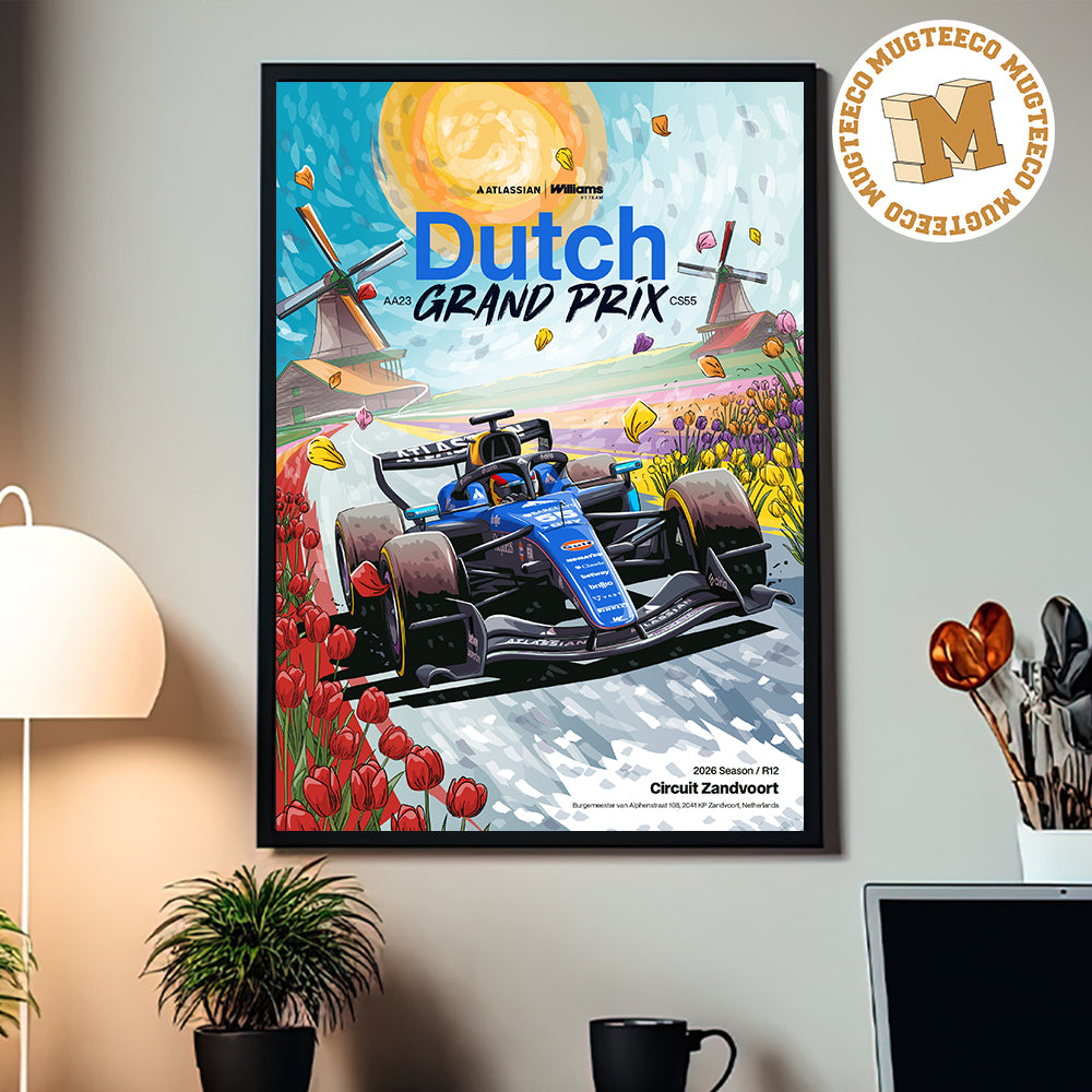Atlassian Williams Formula 1 Heineken Dutch Grand Prix 2026 Circuit Zandvoort 2026 Home Decor Poster Canvas