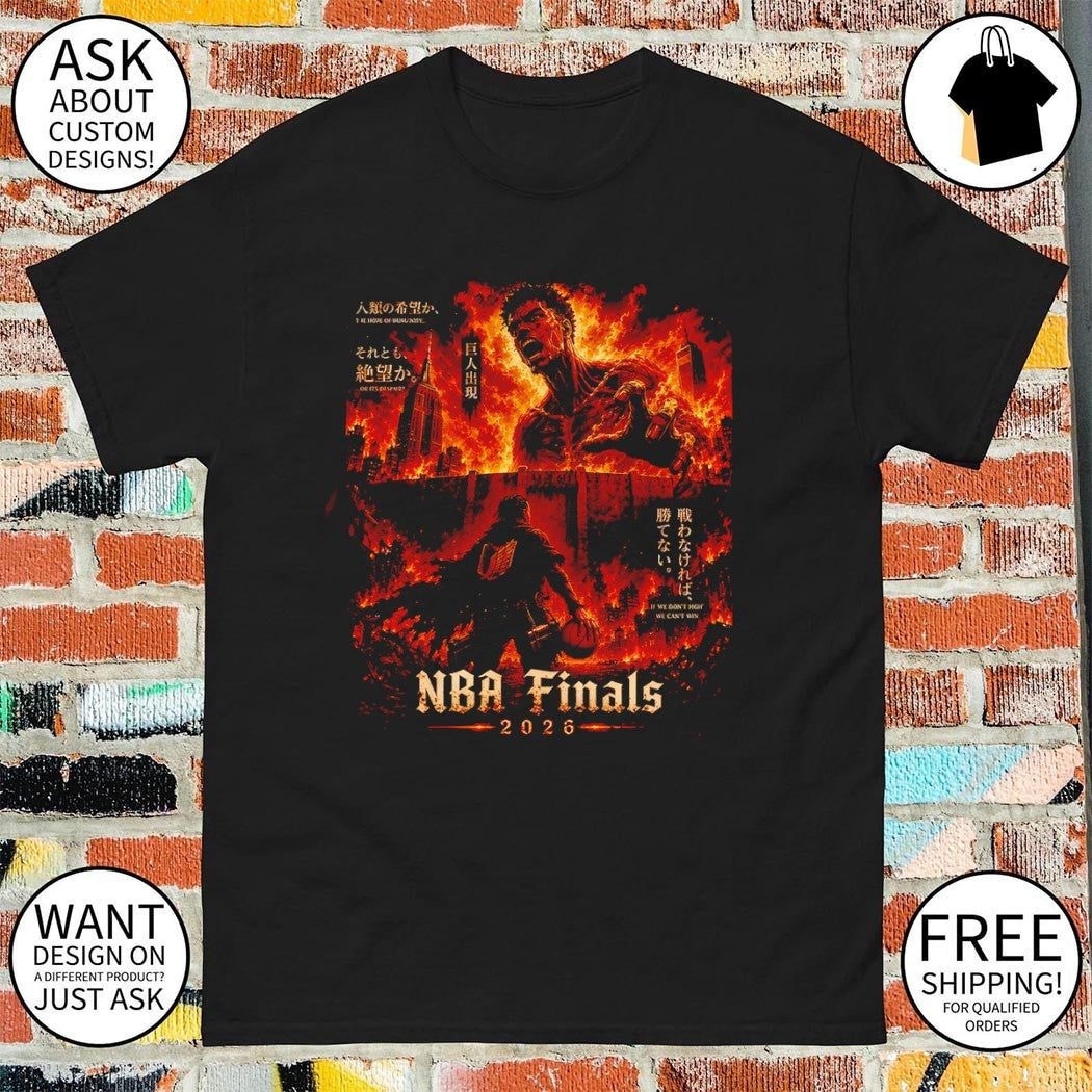 Attack on Titan NBA Finals 2026 Knicks vs Spurs Jalen Brunson Wemby shirt