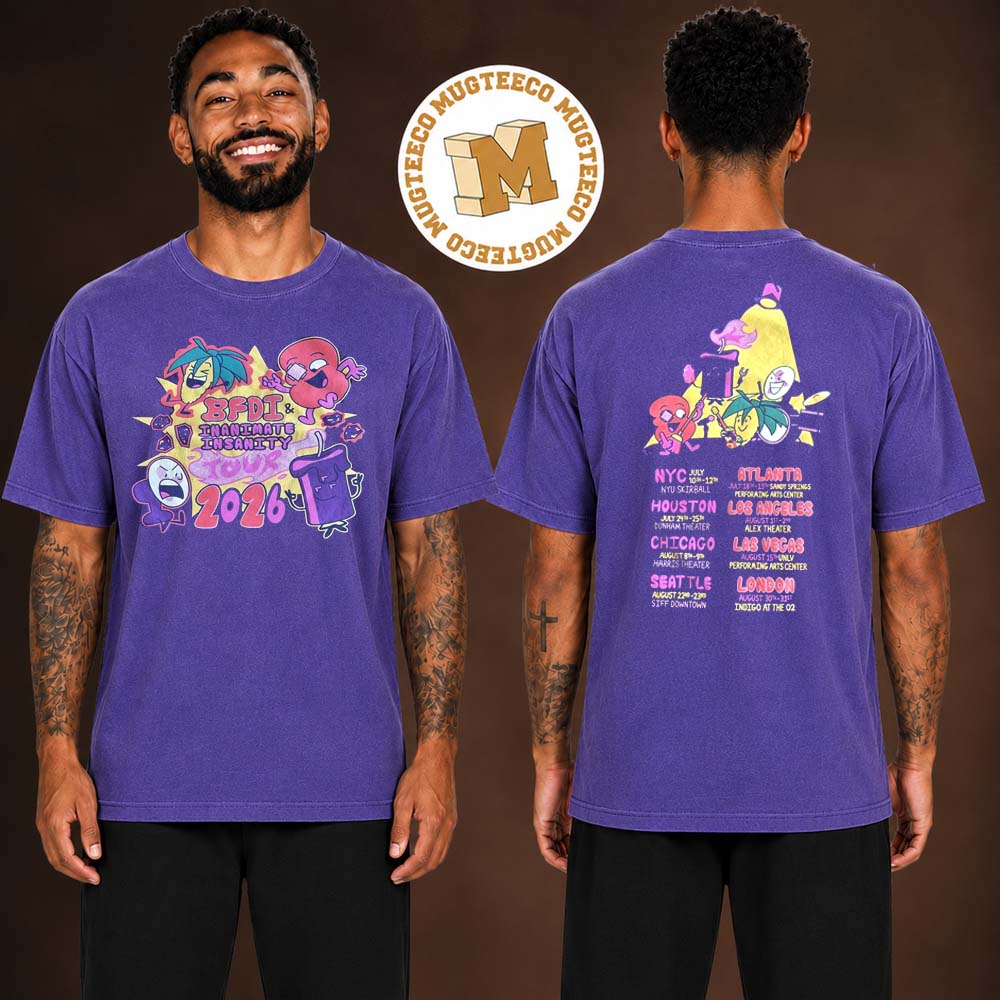 BFDI Inanimate Insanity 2026 Tour Two Sided Unisex T Shirt