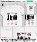 BTS World Tour Bangtan Boys 2026 Kpop Concert The Kings are Back Member signatures shirt