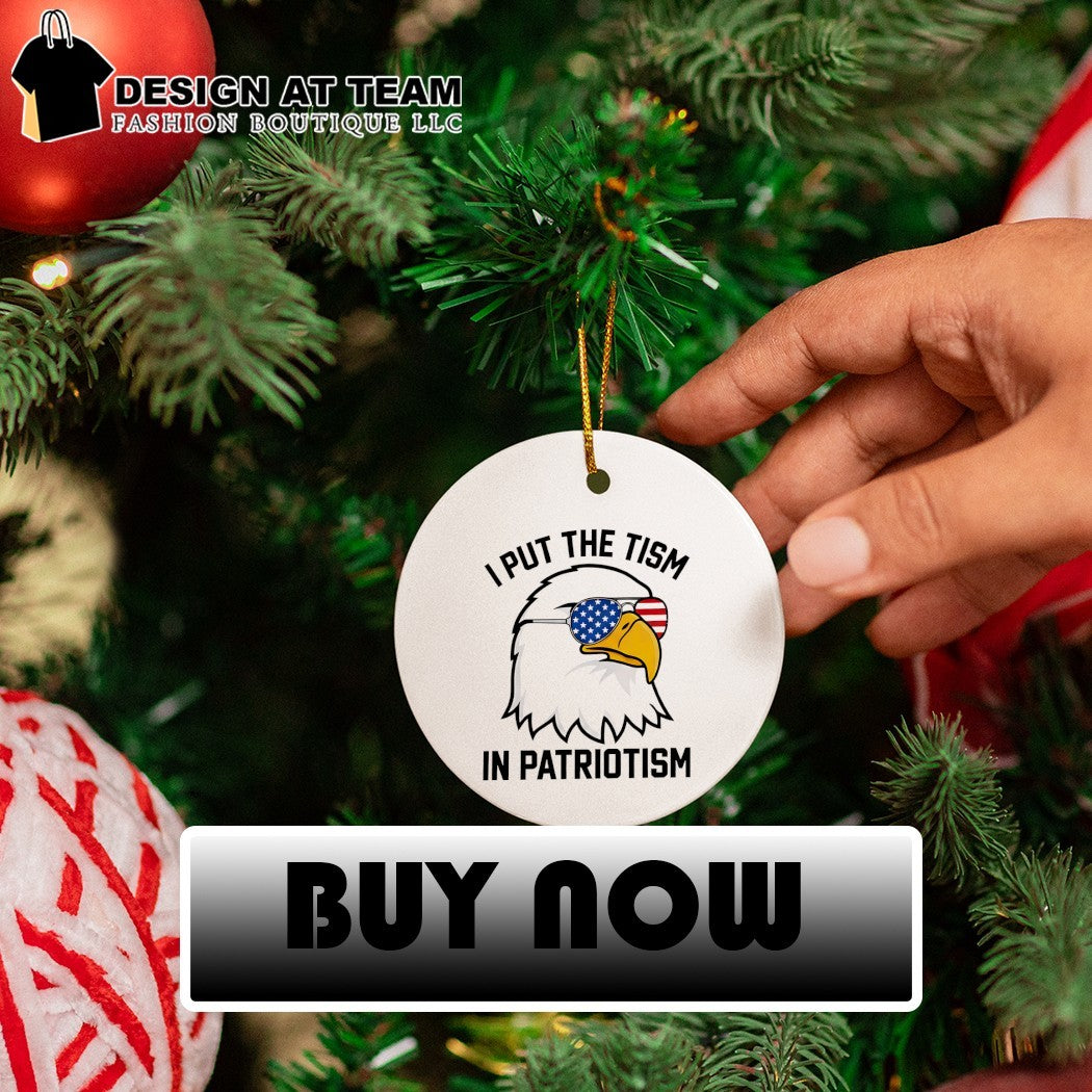 Bald Eagle American Flag Sunglasses I Put the tism in Patriotism 4th of July shirt