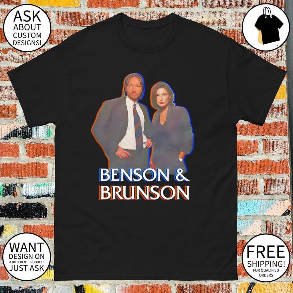 Benson and Brunson Olivia Benson and Elliot Stabler Law Order Special Victims Unit parody shirt