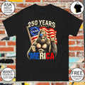 Bigfoot holding American flag 250 years 1776-2026 ‘Merica patriotic shirt
