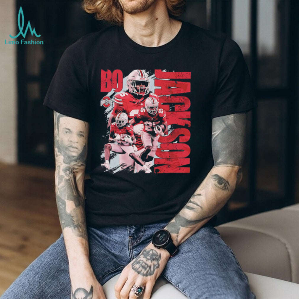 Bo Jackson Ohio State NCAA Football Player Collage Graphic shirt
