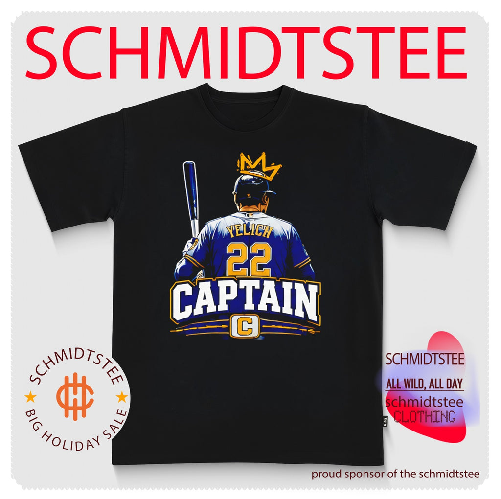 Cap Yeli Captain C Captain Yelich Milwaukee Brewers NLCS 2026 behind shirt