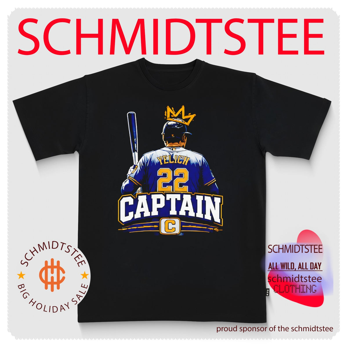 Cap Yeli Captain C Captain Yelich Milwaukee Brewers NLCS 2026 behind shirt