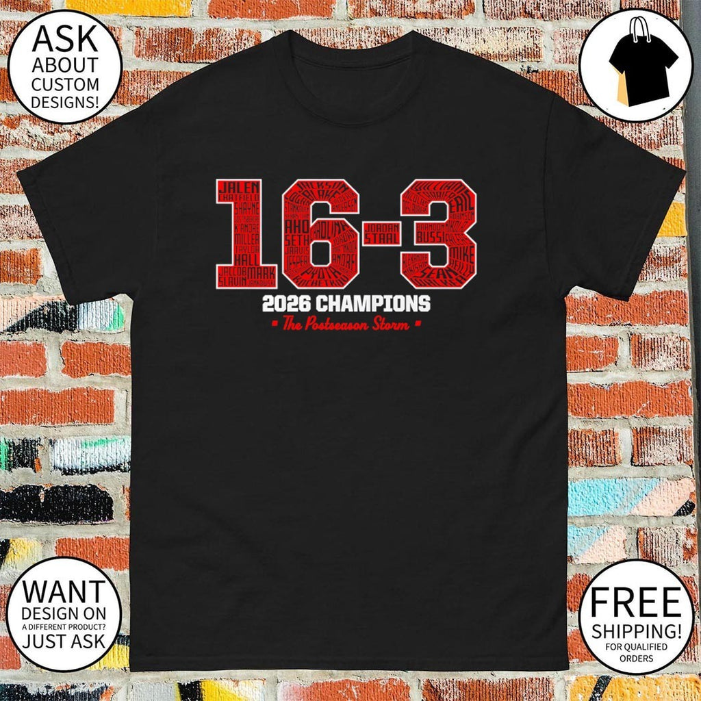 Carolina Hurricanes Hockey 16-3 2026 Champs The Postseason Storm shirt