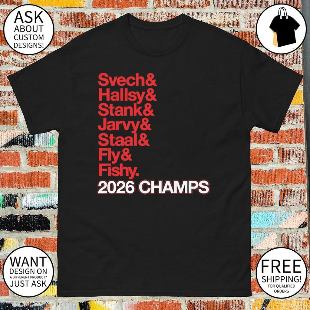 Carolina Hurricanes Hockey Ampersand Champs Svech Hallsy Stank Jarvy Staal NHL shirt