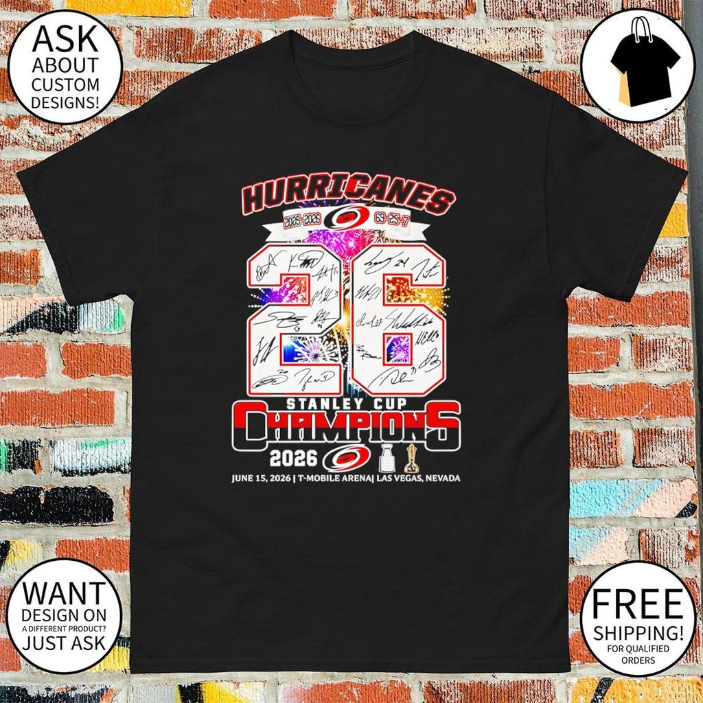 Carolina Hurricanes Hockey Stanley Cup Champions 2026 Team signature shirt