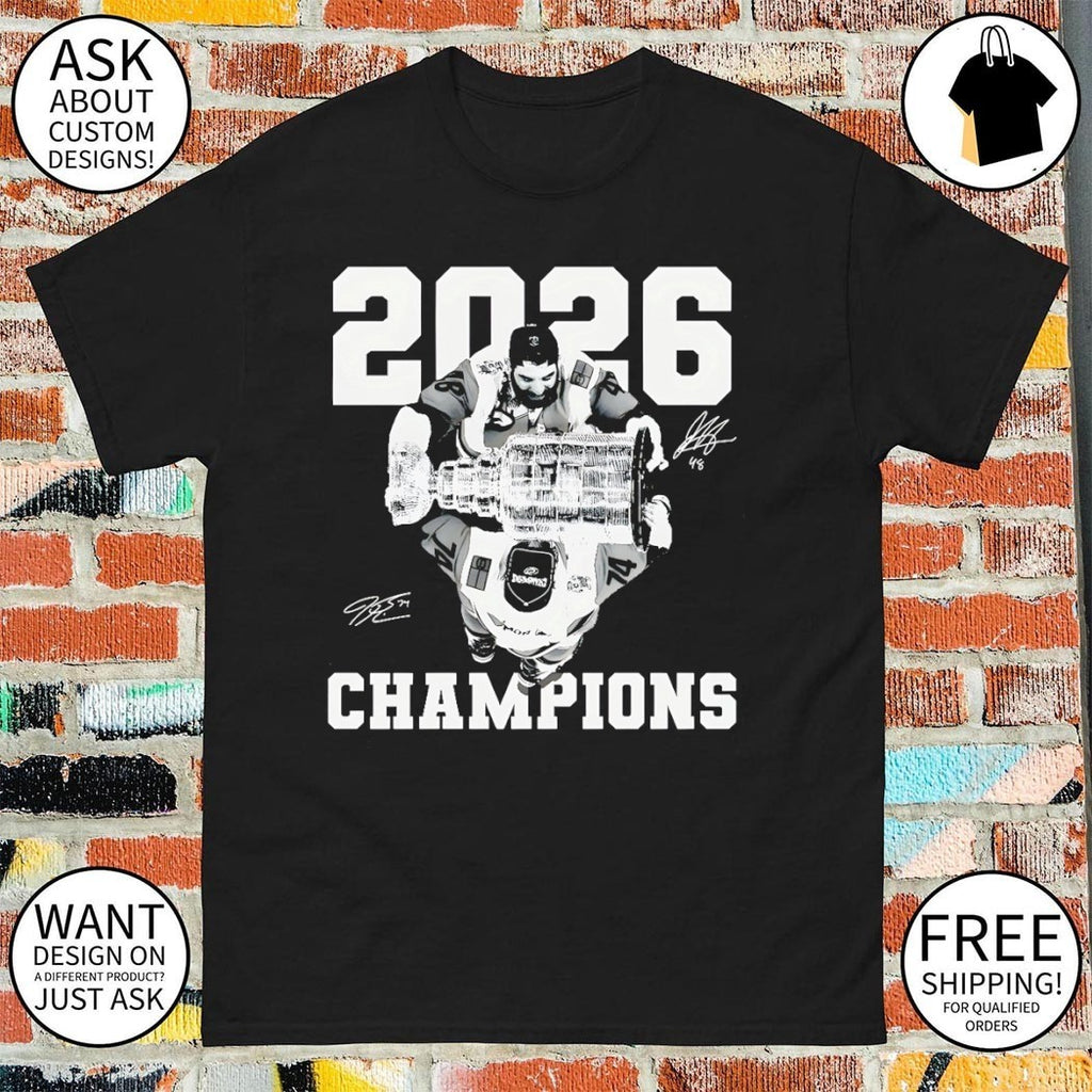 Carolina Hurricanes ice hockey Stanley Cup 2026 Champions players signature shirt