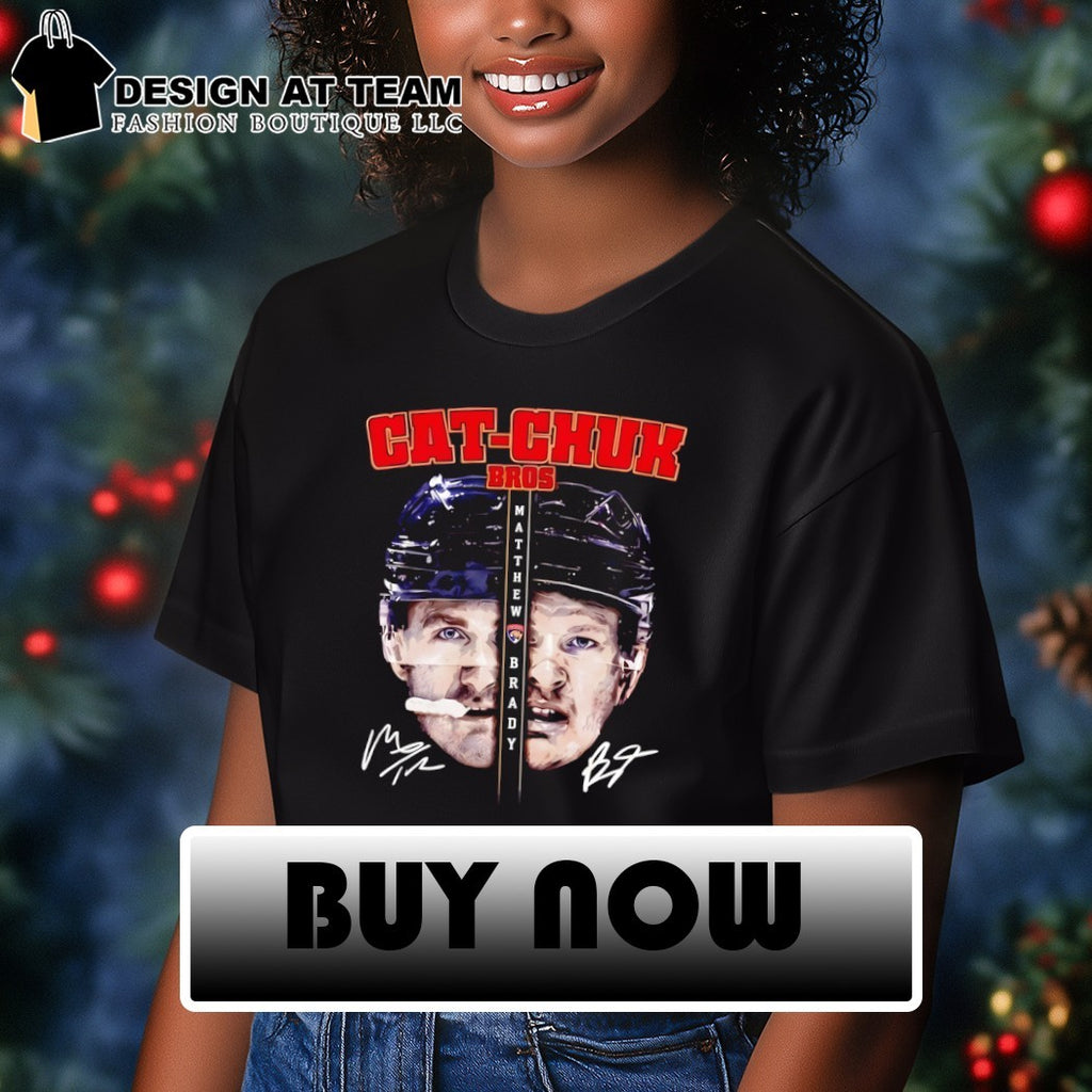 Cat-Chuk Bros Matthew Tkachuk and Brady Tkachuk Florida Panthers Hockey NHL 2026 signatures shirt