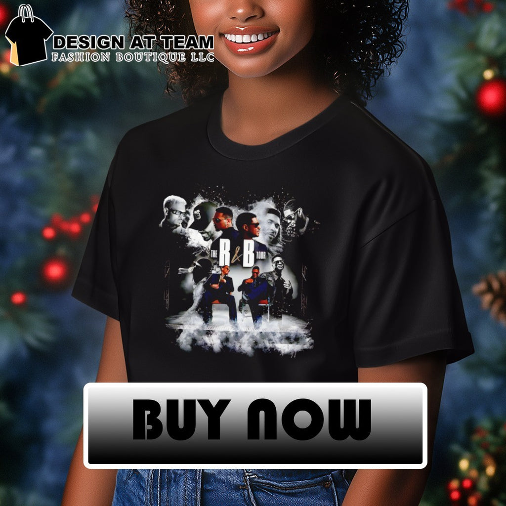 Chris Brown Usher The R and B Tour Musical Artist Black And White Concert shirt
