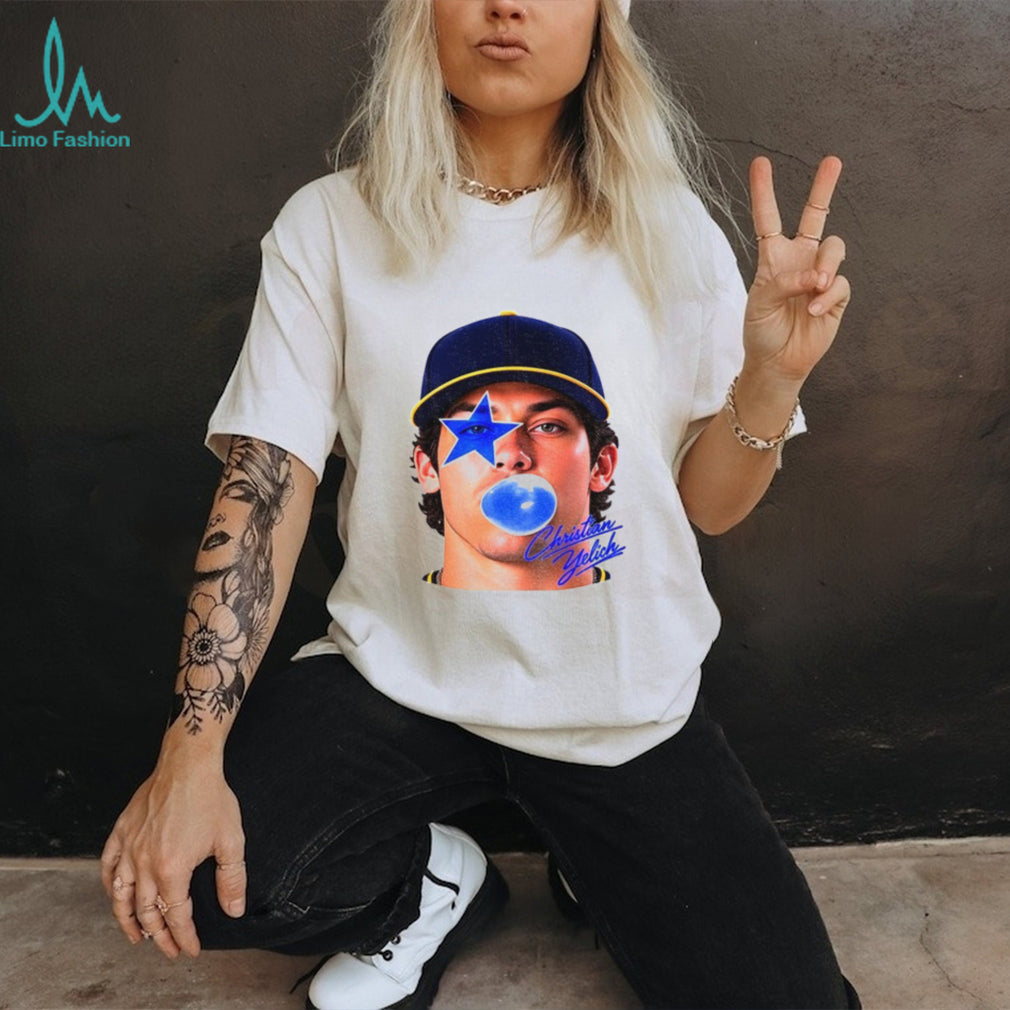 Christian Yelich Allstar Bubble MLB baseball player shirt