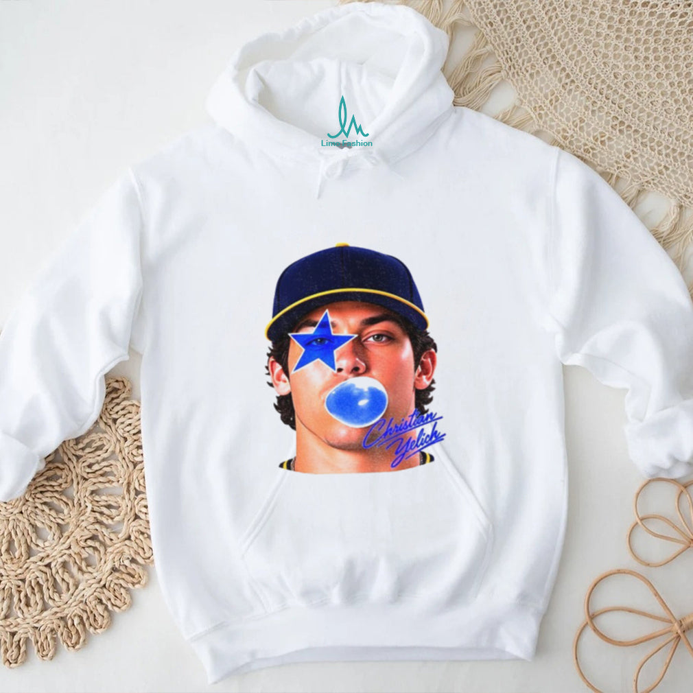 Christian Yelich Allstar Bubble MLB baseball player shirt
