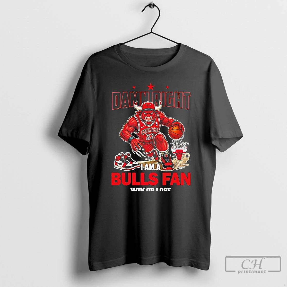 Classic Chicago Bulls Damn Right I Am A Bulls Fan Win Or Lose T Shirts