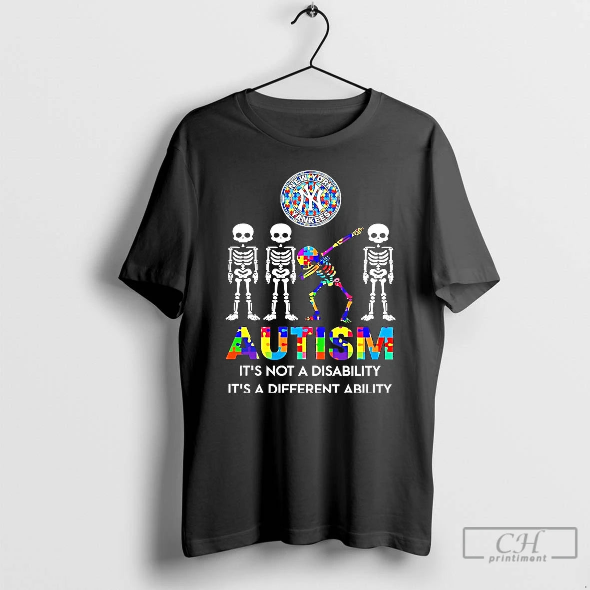 Classic New York Yankees Autism Its Not A Disability Its A Different Ability T Shirts