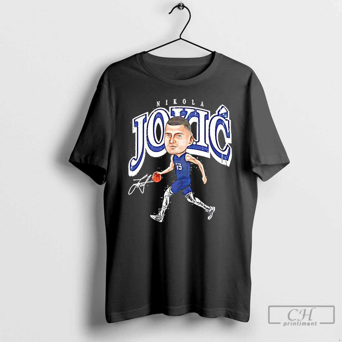 Classic Nikola Jokic Denver Caricature Signature