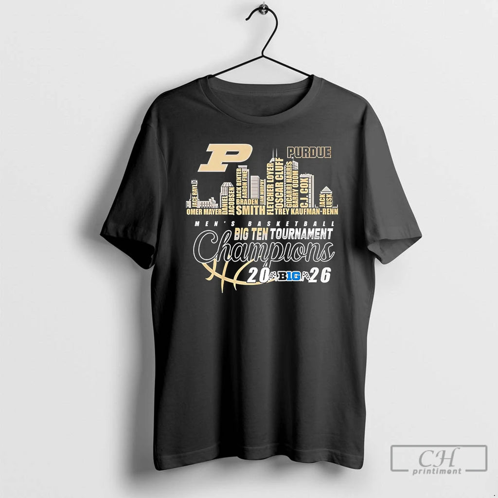 Classic Purdue Boilermakers 2026 Big Ten Champions City Skyline