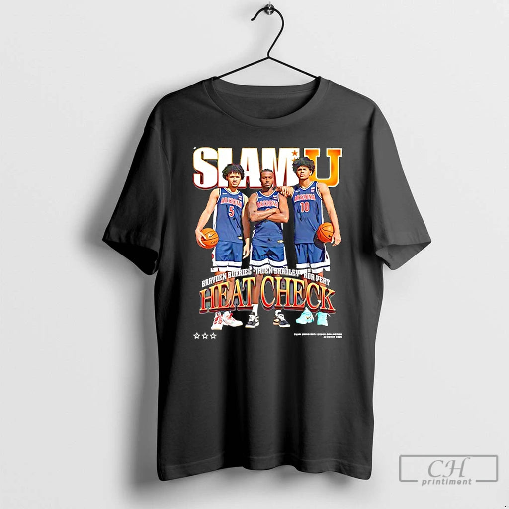 Classic Slamu Burries X Bradley X Peat Basketball Player Arizona Wildcats Heat Check T Shirts