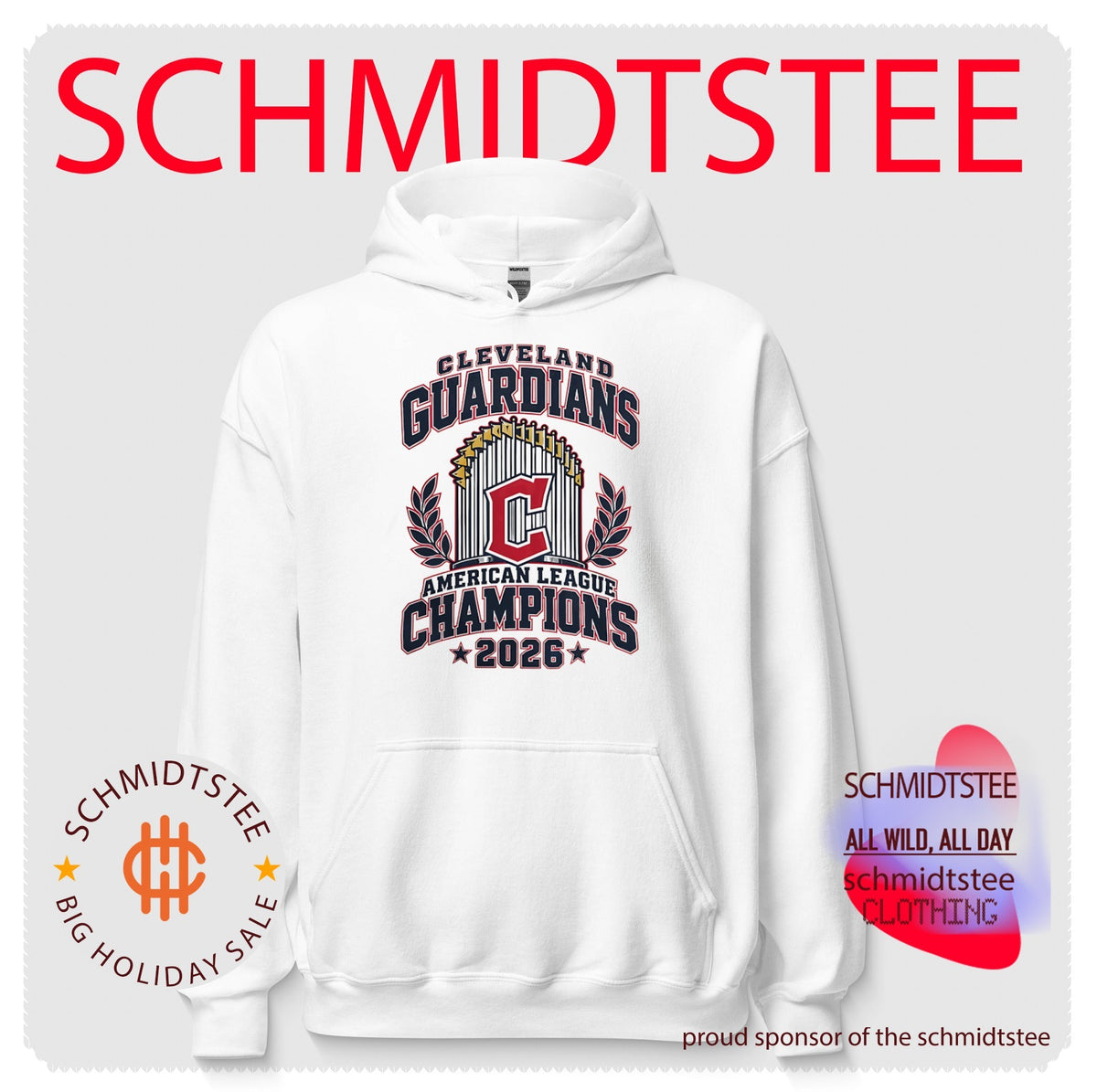 Cleveland Guardians American League Champions 2026 Arch Logo Baseball shirt