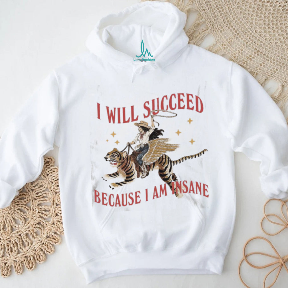 Cowgirl Riding Tiger Flying Wings Success Quote Shirt